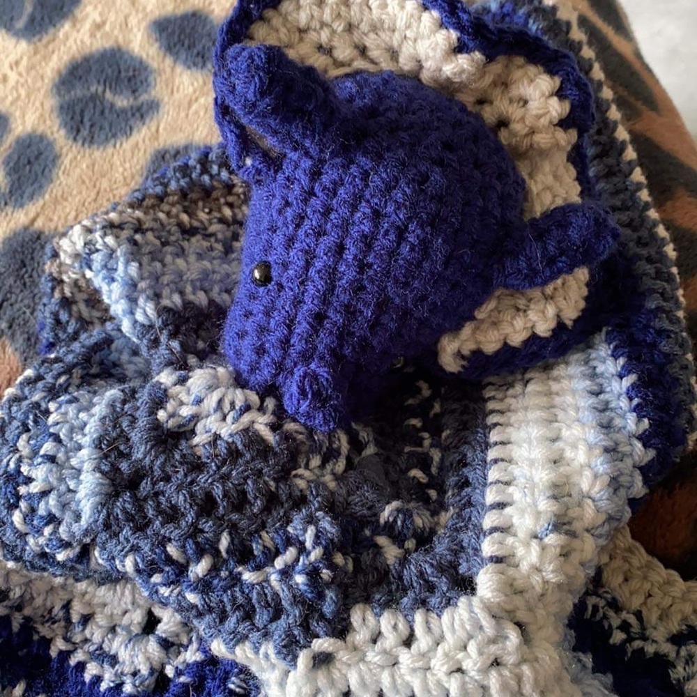 Homemade crochet baby lovey